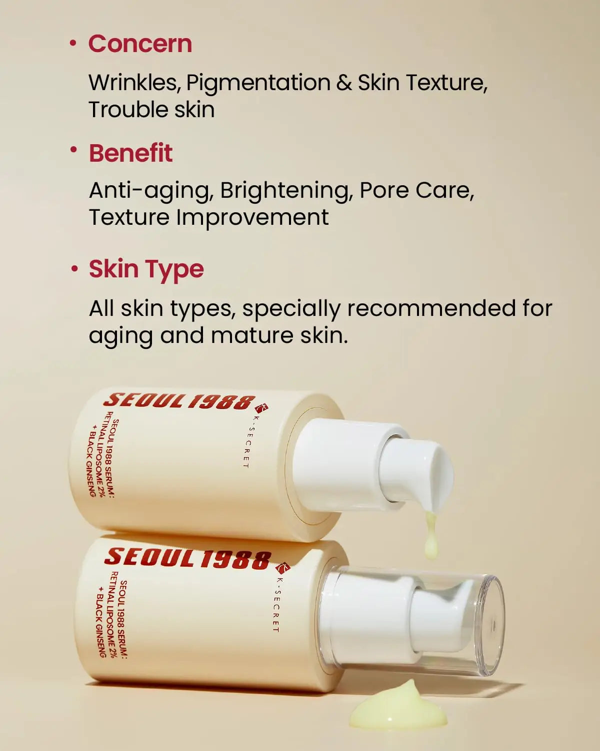 KSECRET | SEOUL 1988 Serum : Retinal Liposome 2% + Black Gingeng