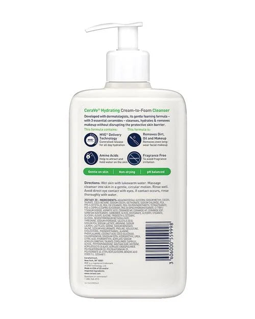 Cerave Hydrating Cream-to-Foam Cleanser